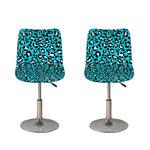 Turquoise Leopard Print Bar Stool Covers