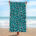Turquoise Leopard Print Beach Towel