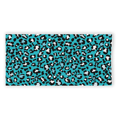 Turquoise Leopard Print Beach Towel