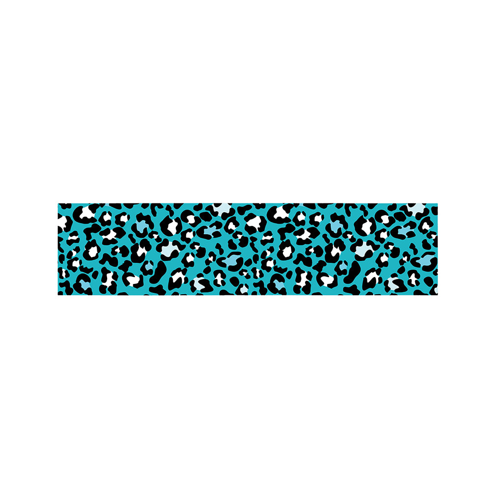 Turquoise Leopard Print Bed Runner