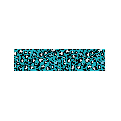 Turquoise Leopard Print Bed Runner