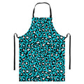 Turquoise Leopard Print Bib Apron With Pocket
