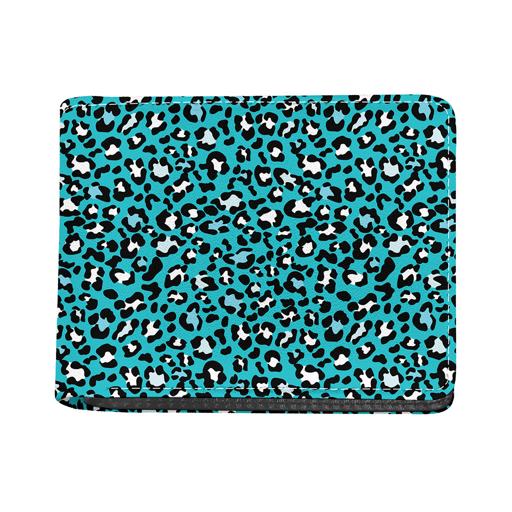 Turquoise Leopard Print Bifold Wallet