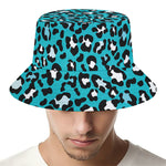 Turquoise Leopard Print Bucket Hat