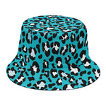 Turquoise Leopard Print Bucket Hat