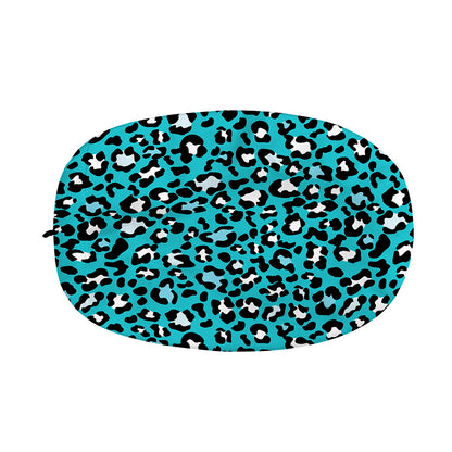 Turquoise Leopard Print Car Side Mirror Covers