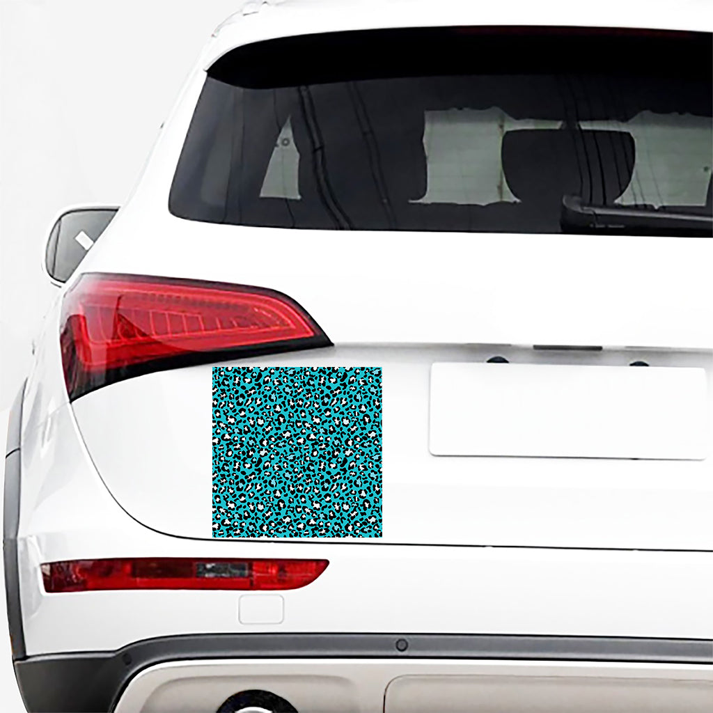Turquoise Leopard Print Car Sticker
