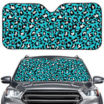 Turquoise Leopard Print Car Windshield Sun Shade