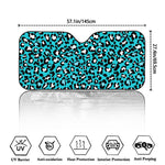 Turquoise Leopard Print Car Windshield Sun Shade