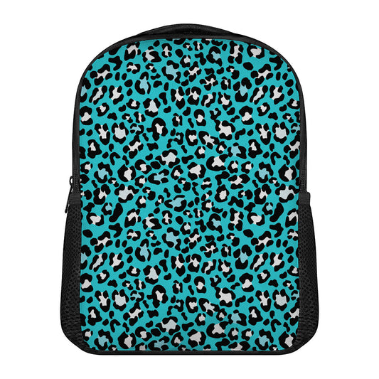 Turquoise Leopard Print Casual Backpack