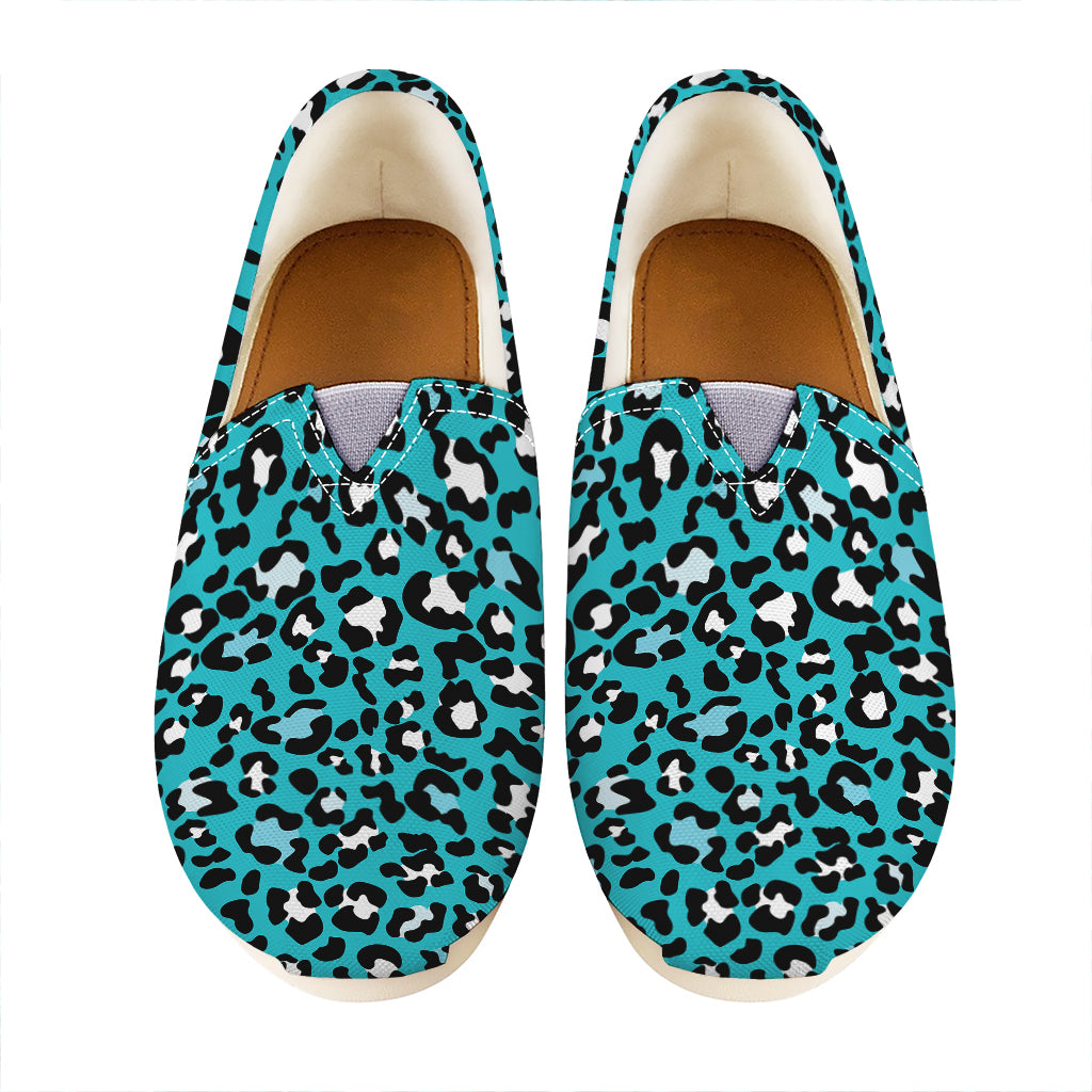 Turquoise Leopard Print Casual Shoes
