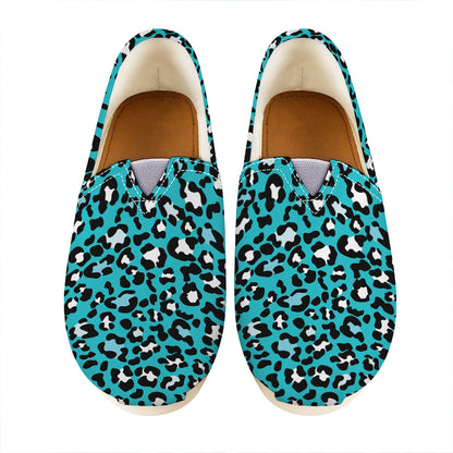 Turquoise Leopard Print Casual Shoes