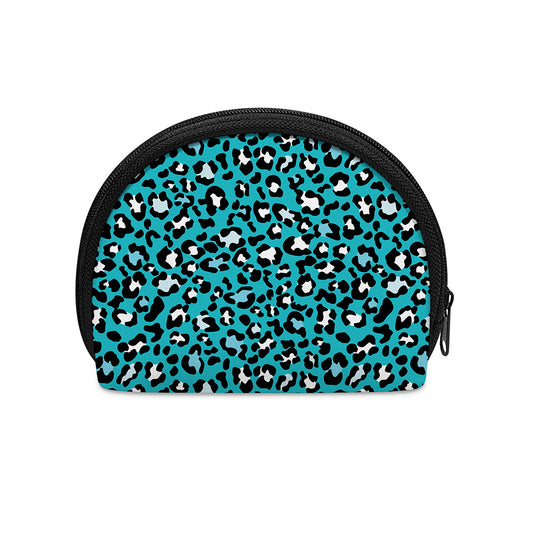 Turquoise Leopard Print Coin Purse
