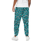 Turquoise Leopard Print Cotton Pants