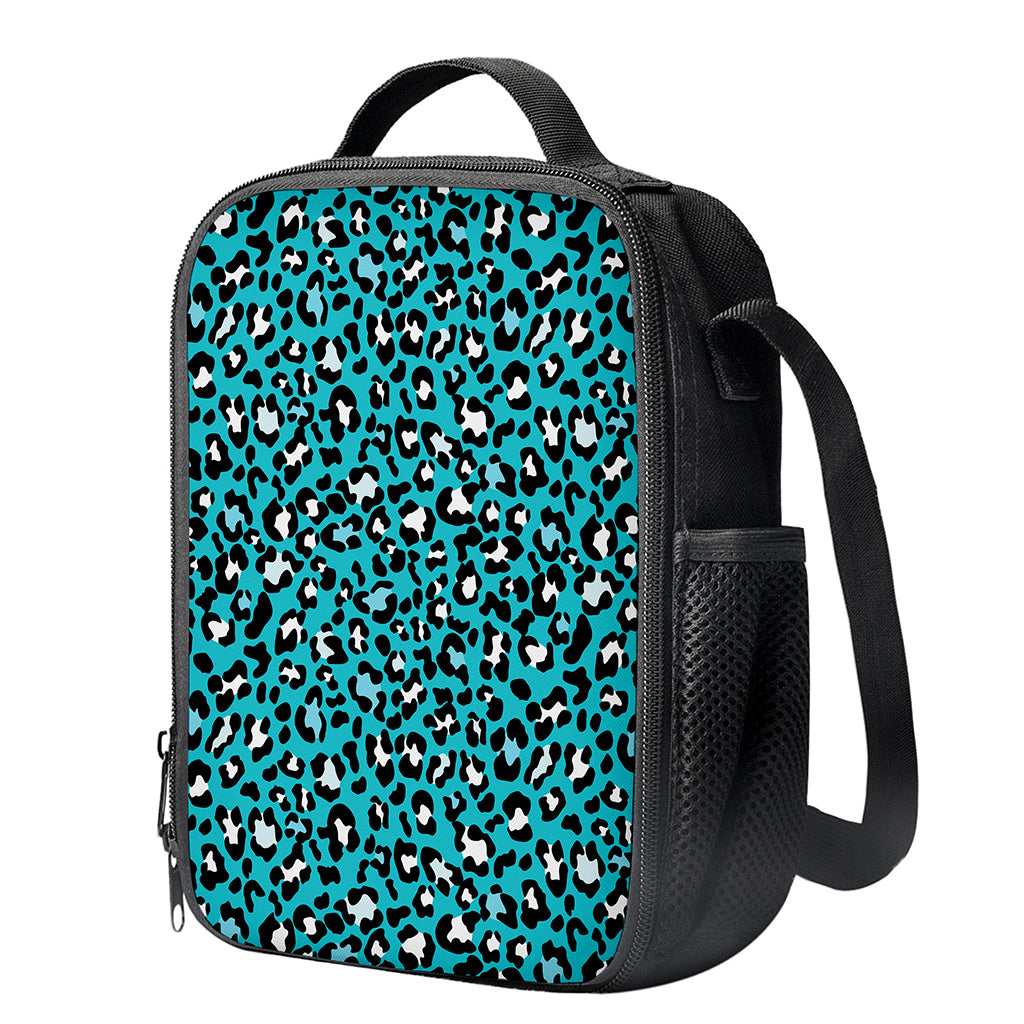 Turquoise Leopard Print Crossbody Lunch Bag
