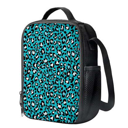 Turquoise Leopard Print Crossbody Lunch Bag