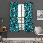 Turquoise Leopard Print Curtain