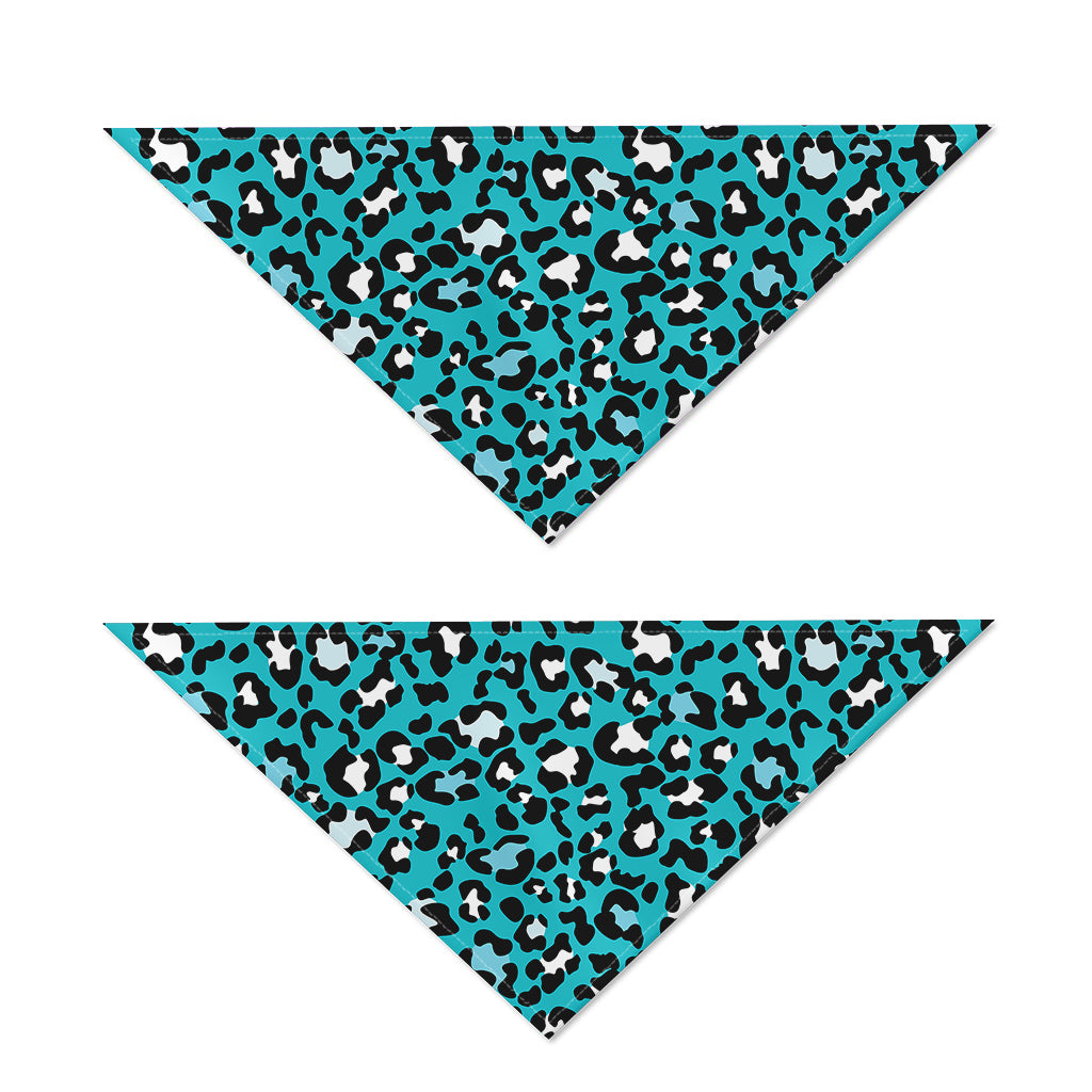 Turquoise Leopard Print Dog Bandana