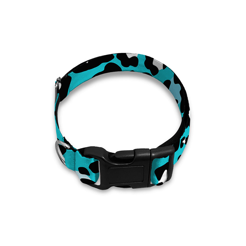 Turquoise Leopard Print Dog Collar