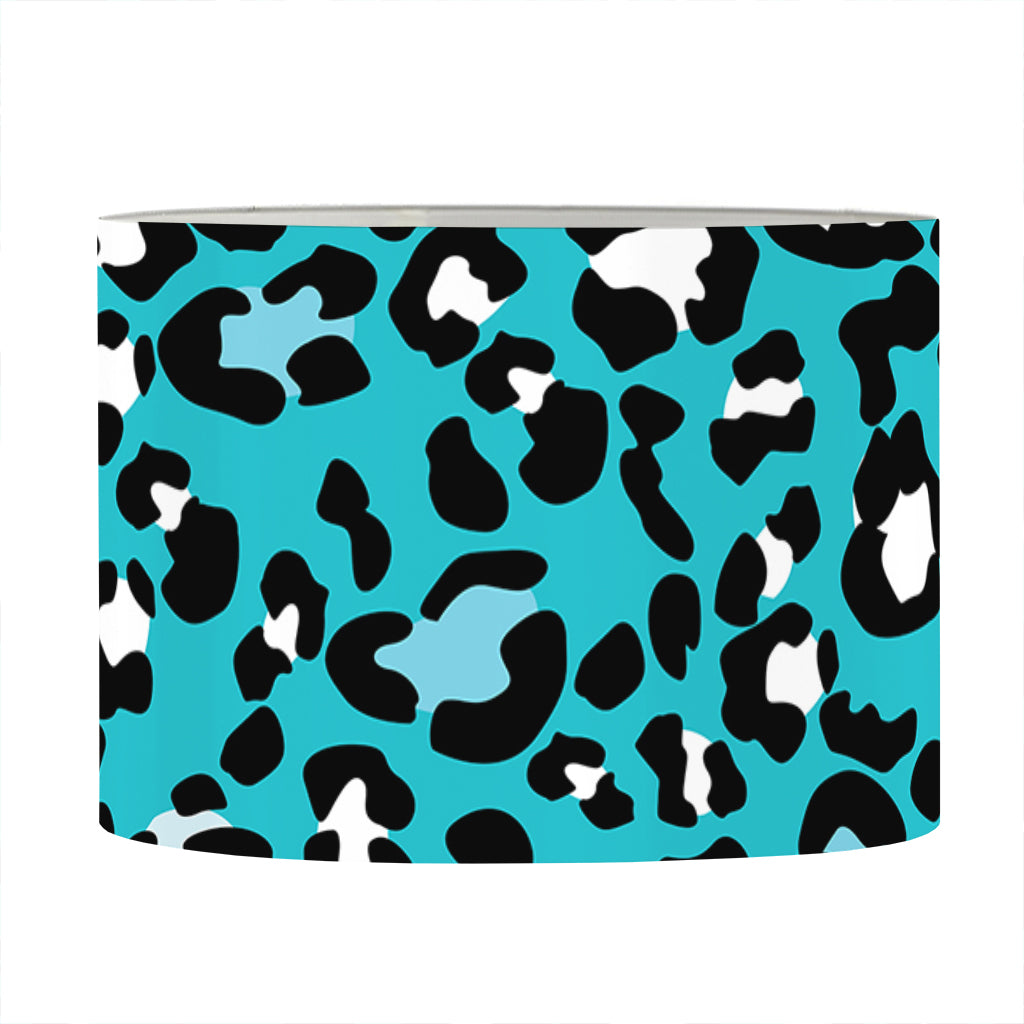 Turquoise Leopard Print Drum Lamp Shade
