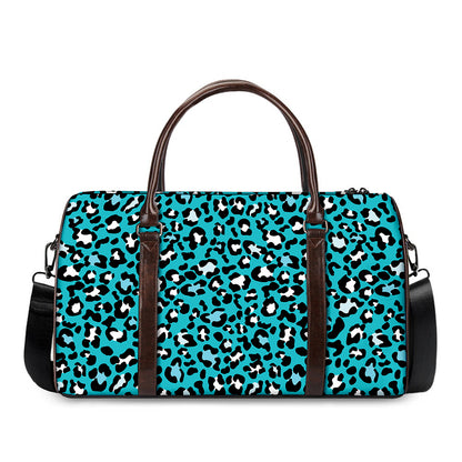 Turquoise Leopard Print Duffle Bag