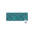 Turquoise Leopard Print Extended Mouse Pad