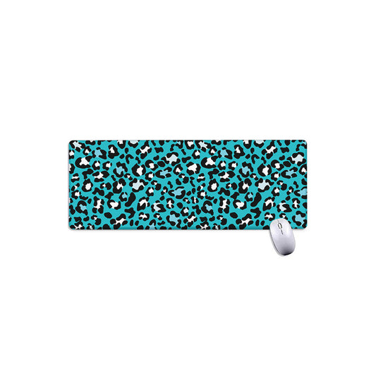 Turquoise Leopard Print Extended Mouse Pad
