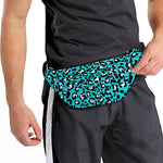 Turquoise Leopard Print Fanny Pack