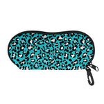 Turquoise Leopard Print Glasses Case