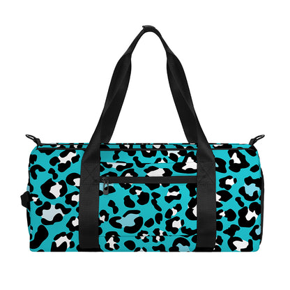 Turquoise Leopard Print Gym Bag