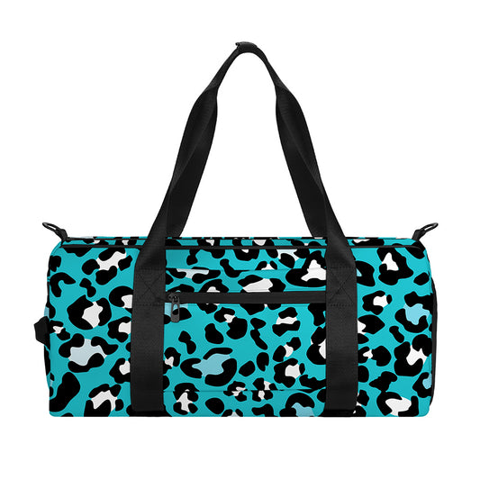 Turquoise Leopard Print Gym Bag