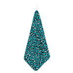 Turquoise Leopard Print Hand Towel