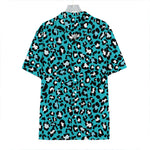 Turquoise Leopard Print Hawaiian Shirt