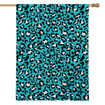 Turquoise Leopard Print House Flag