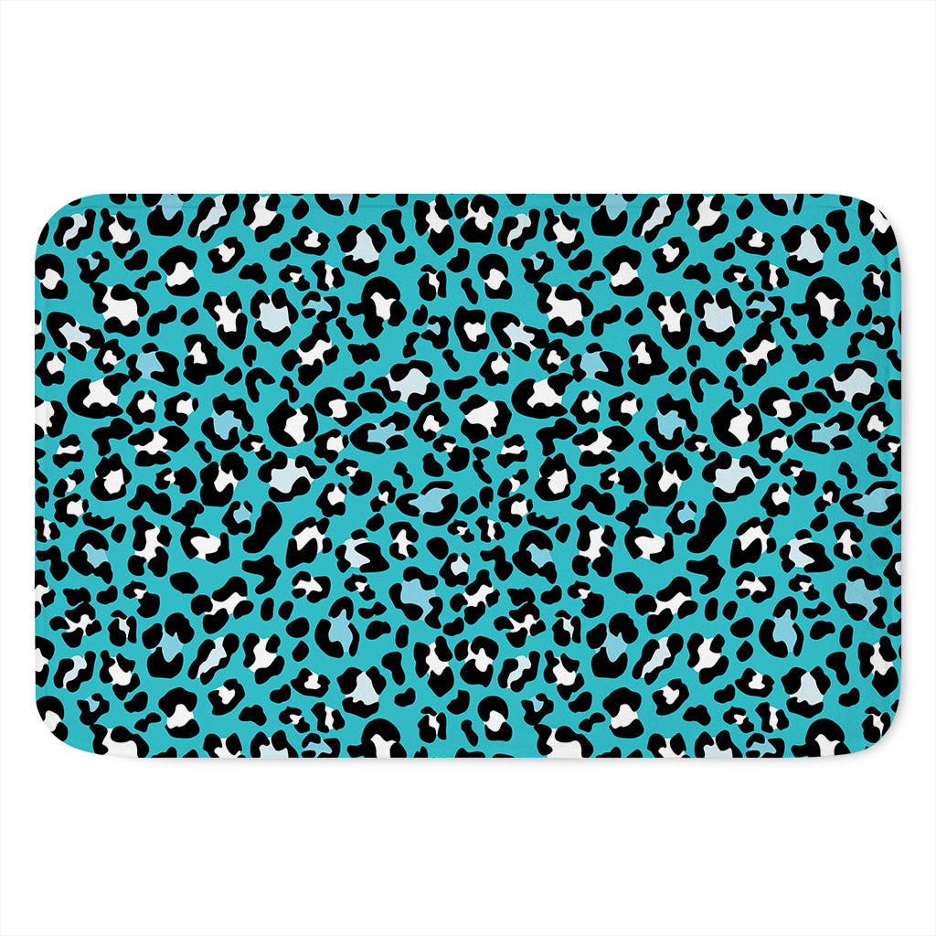 Turquoise Leopard Print Indoor Door Mat