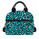 Turquoise Leopard Print Insulated Lunch Bag