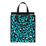 Turquoise Leopard Print Insulated Lunch Tote
