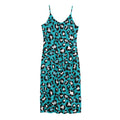 Turquoise Leopard Print Jersey Midi Cami Dress