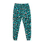 Turquoise Leopard Print Jogger Pants