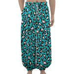 Turquoise Leopard Print Lantern Pants