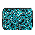 Turquoise Leopard Print Laptop Sleeve
