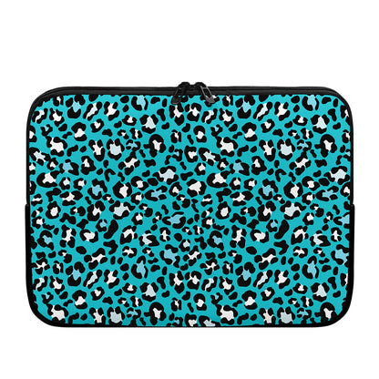 Turquoise Leopard Print Laptop Sleeve