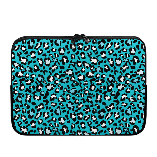 Turquoise Leopard Print Laptop Sleeve
