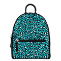 Turquoise Leopard Print Leather Backpack