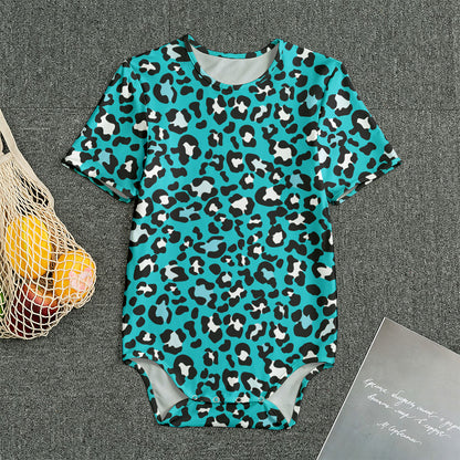 Turquoise Leopard Print Men's Bodysuit