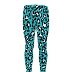 Turquoise Leopard Print Men's leggings