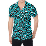 Turquoise Leopard Print Men's Shirt