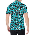 Turquoise Leopard Print Men's Shirt