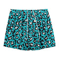 Turquoise Leopard Print Mesh Shorts