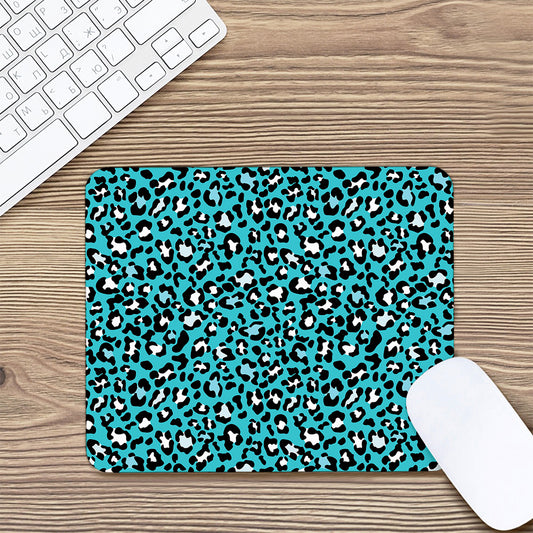 Turquoise Leopard Print Mouse Pad